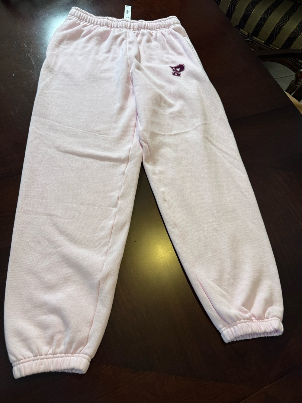 PINK Victoria's Secret Light Pink Fleece Sweatpants with Logo